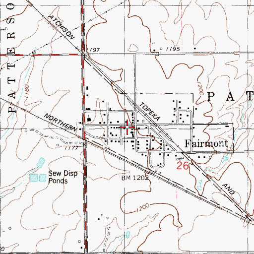 Topographic Map of Fairmont Volunteer Fire Department, OK