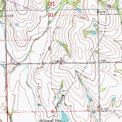 Topographic Map of Cole Volunteer Fire Department, OK