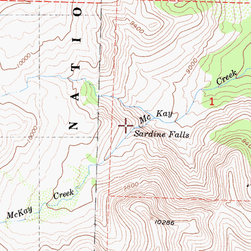 Topographic Map of Sardine Falls, CA