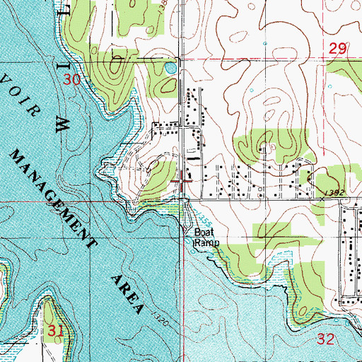 Topographic Map of Crow Roost Rural Volunteer Fire Department, OK