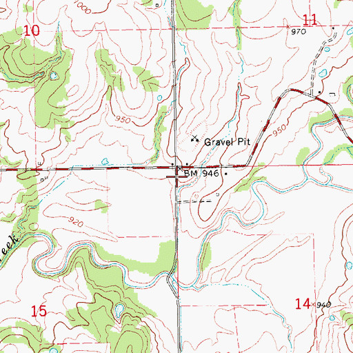 Topographic Map of Walker Fire District, OK