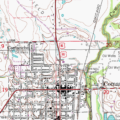 Topographic Map of Comanche Fire Department, OK
