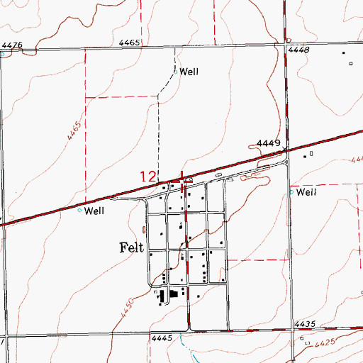 Topographic Map of Felt Fire Department, OK