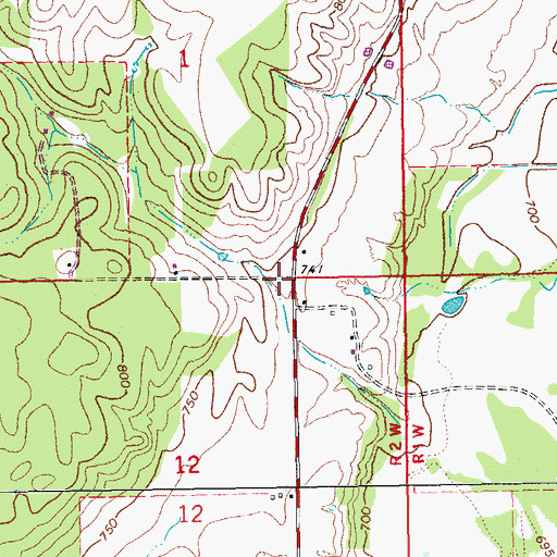 Topographic Map of Jimtown Volunteer Fire Department, OK