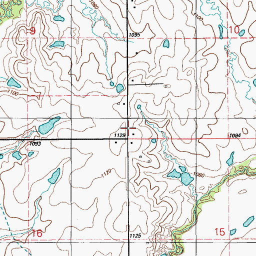 Topographic Map of Flower Mound Volunteer Fire Department, OK