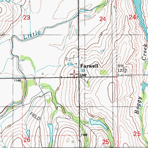 Topographic Map of Grady County Fire Department Farwell Station, OK