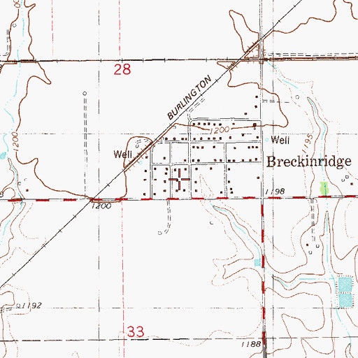 Topographic Map of Breckenridge Fire Department, OK
