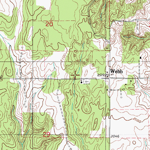 Topographic Map of Webb Fire Department, OK