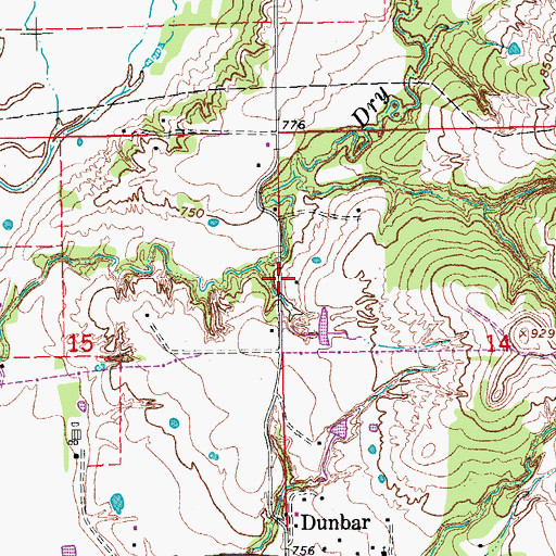 Topographic Map of Eastman Community Volunteer Fire Department, OK