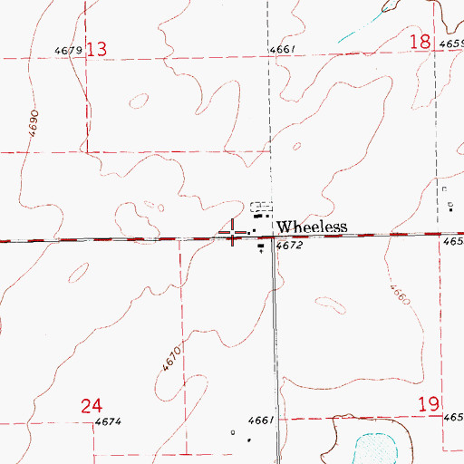 Topographic Map of Wheeless - Mexhoma Firefighters, OK