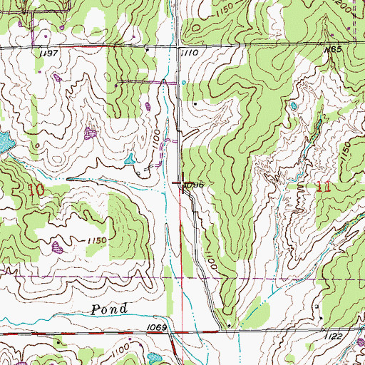 Topographic Map of Cedar Country Fire Protection District Headquarters, OK
