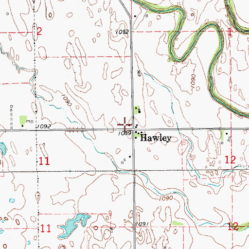 Topographic Map of Hawley Rural Fire District, OK