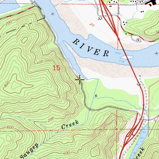 Topographic Map of Saugep Creek, CA