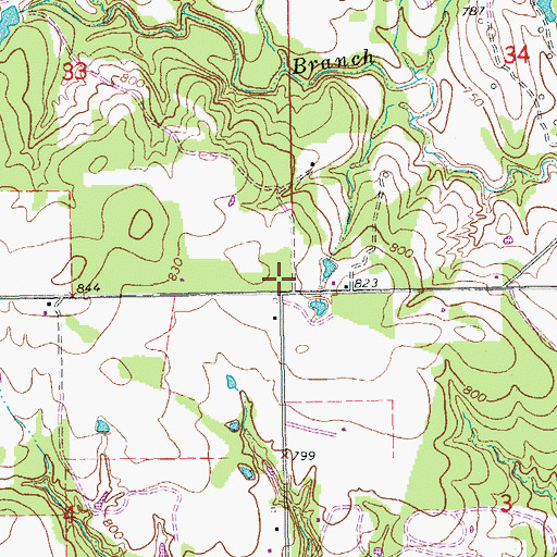 Topographic Map of Criner Hills Volunteer Fire Department, OK