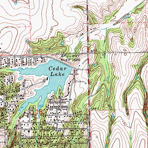 Topographic Map of Canadian Valley Volunteer Fire Department, OK