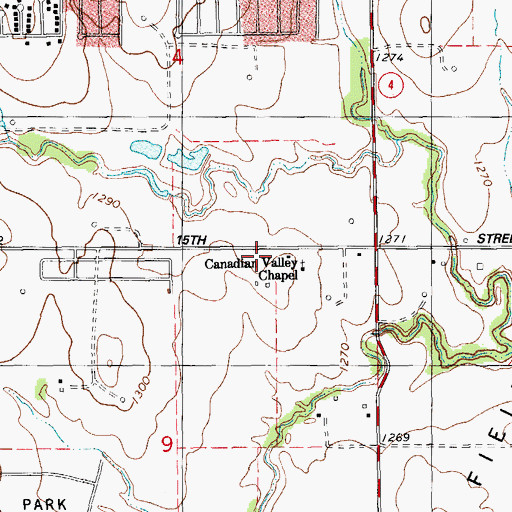 Topographic Map of Oklahoma City Fire Department Station 33, OK