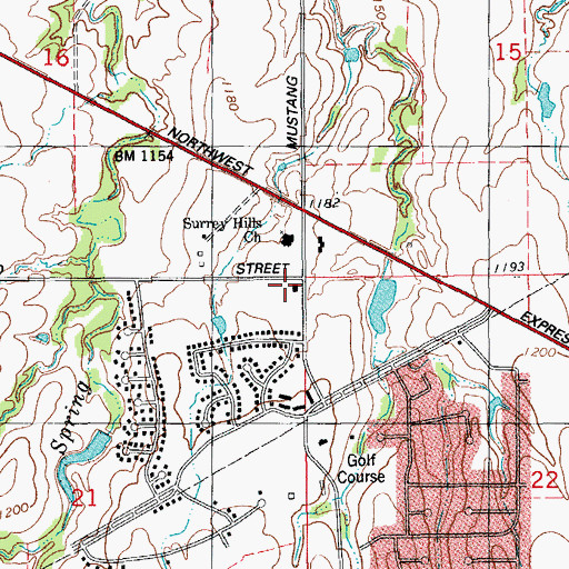 Topographic Map of Oklahoma City Fire Department Station 32, OK