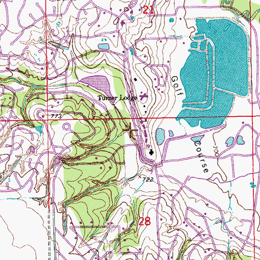 Topographic Map of Falconhead Volunteer Fire Department, OK