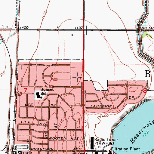 Topographic Map of Altus Fire Department Station 2, OK