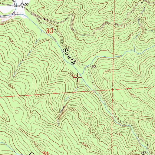 Topographic Map of Savoy Creek, CA
