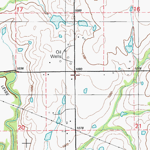 Topographic Map of Bethel Road Volunteer Fire Department, OK