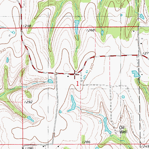 Topographic Map of Grady County Fire Department Cox City Station, OK