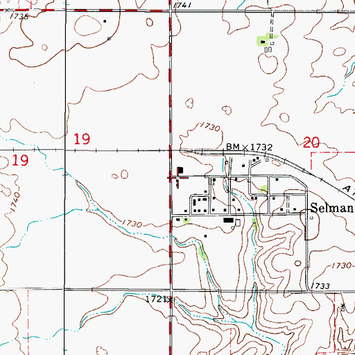 Topographic Map of Selman Fire Department, OK