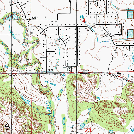 Topographic Map of Wichita Mountain Estates Fire Department, OK