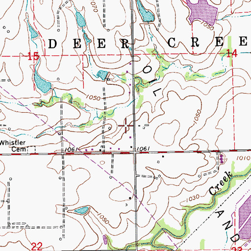 Topographic Map of Deer Creek Fire Protection District, OK