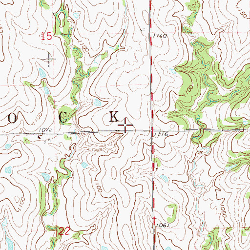 Topographic Map of Rock Township Rural Fire District, OK