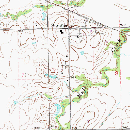 Topographic Map of Sumner Rural Fire District, OK