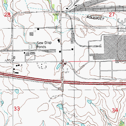 Topographic Map of Oklahoma City Fire Department Station 13, OK