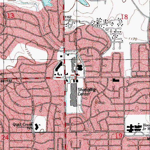 Topographic Map of Oklahoma City Fire Department Station 15, OK