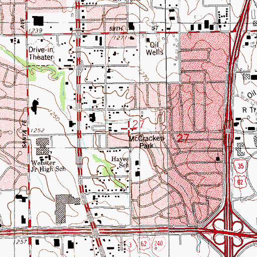 Topographic Map of Oklahoma City Fire Department Station 16, OK
