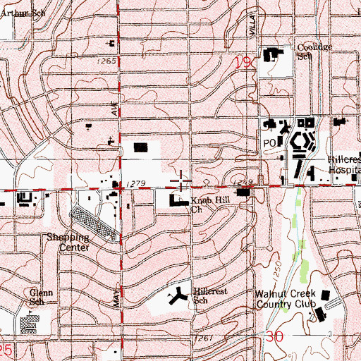 Topographic Map of Oklahoma City Fire Department Station 25, OK
