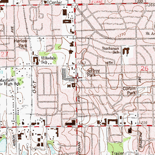 Topographic Map of Oklahoma City Fire Department Station 24, OK