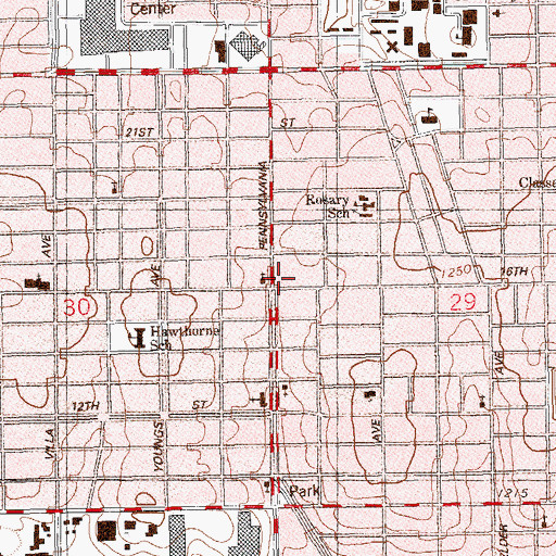 Topographic Map of Oklahoma City Fire Department Station 10, OK