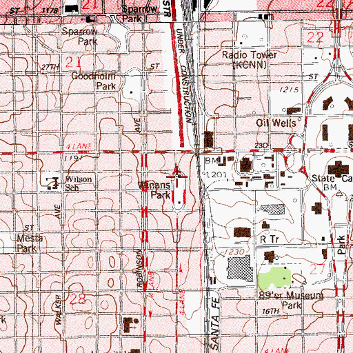 Topographic Map of Oklahoma City Fire Department Station 5, OK