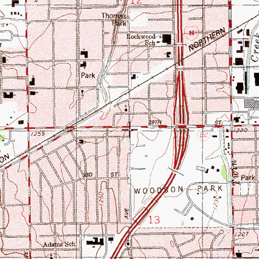 Topographic Map of Oklahoma City Fire Department Station 21, OK