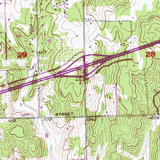 Topographic Map of Oklahoma City Fire Department Station 28, OK