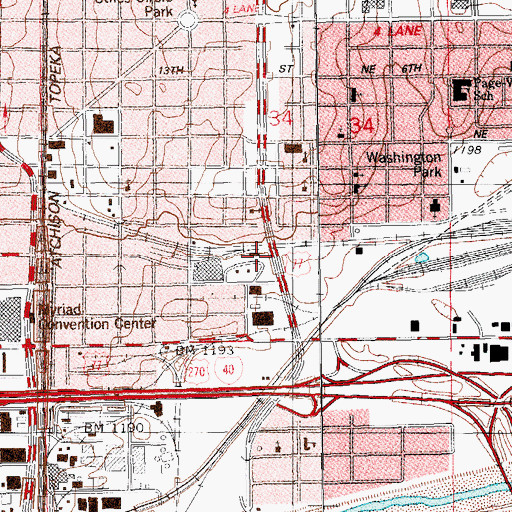 Topographic Map of Oklahoma City Fire Department Station 6, OK
