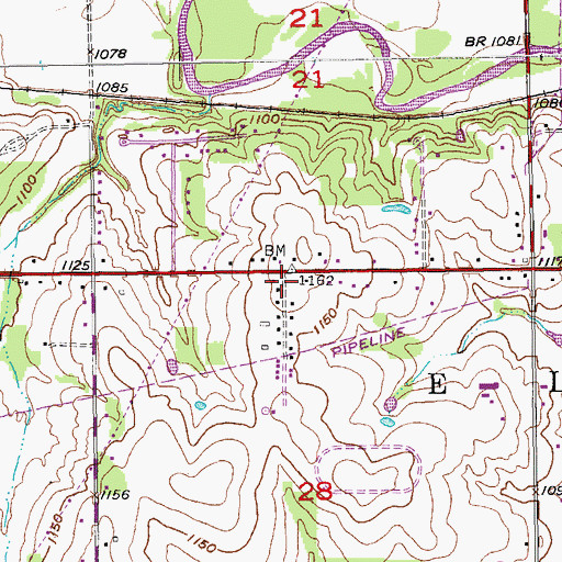 Topographic Map of Harrah Volunteer Fire Department Station 2, OK