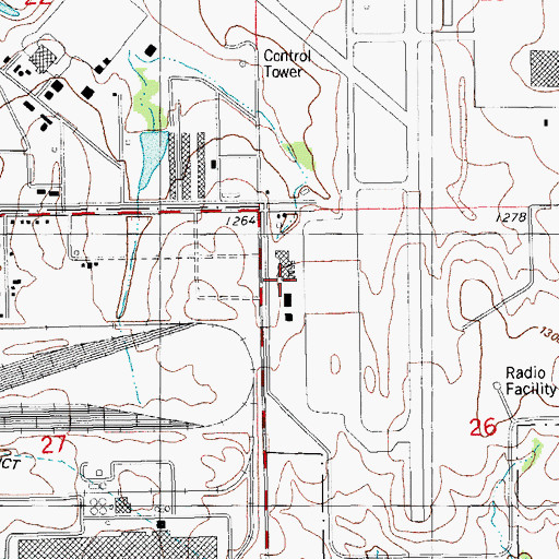 Topographic Map of Tinker Air Force Base Fire Department Station 2, OK
