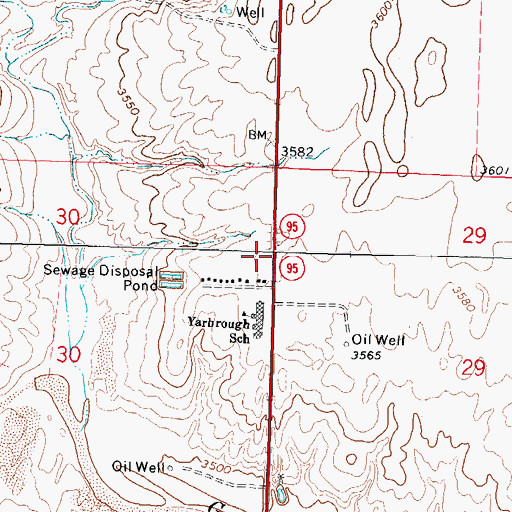 Topographic Map of Yarbrough Fire Department, OK