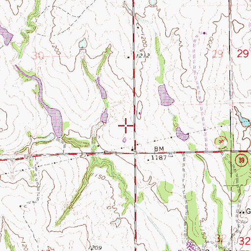 Topographic Map of Grady County Fire Department Naples Station, OK