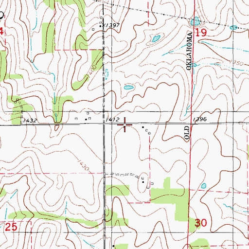 Topographic Map of Grady County Fire Department Acme Station, OK