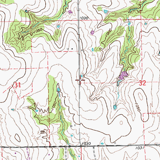 Topographic Map of Rush Creek Fire Department, OK