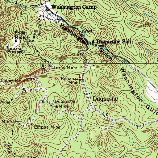 Topographic Map of Bonanza Mine, AZ