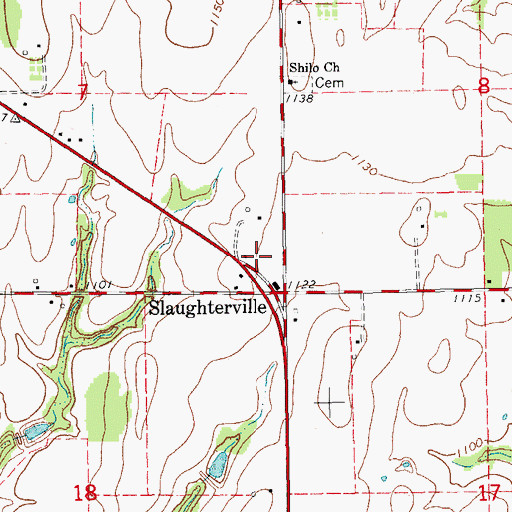 Topographic Map of Slaughterville Fire Department Station 3, OK
