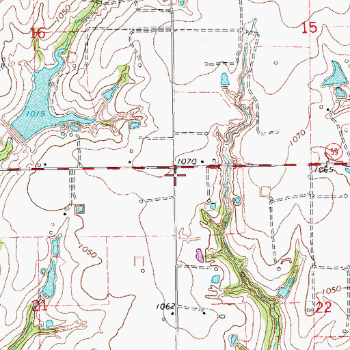Topographic Map of Payne Volunteer Fire Department, OK